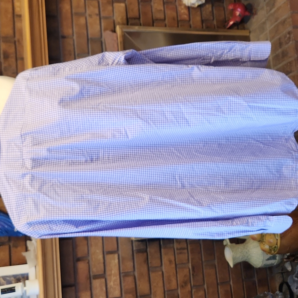 Polo Ralph Lauren Purole White Gingham Size 16 1/2 Custom Fit Button Down Shirt - Picture 6 of 13